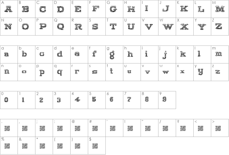 ColdBrew font character map preview