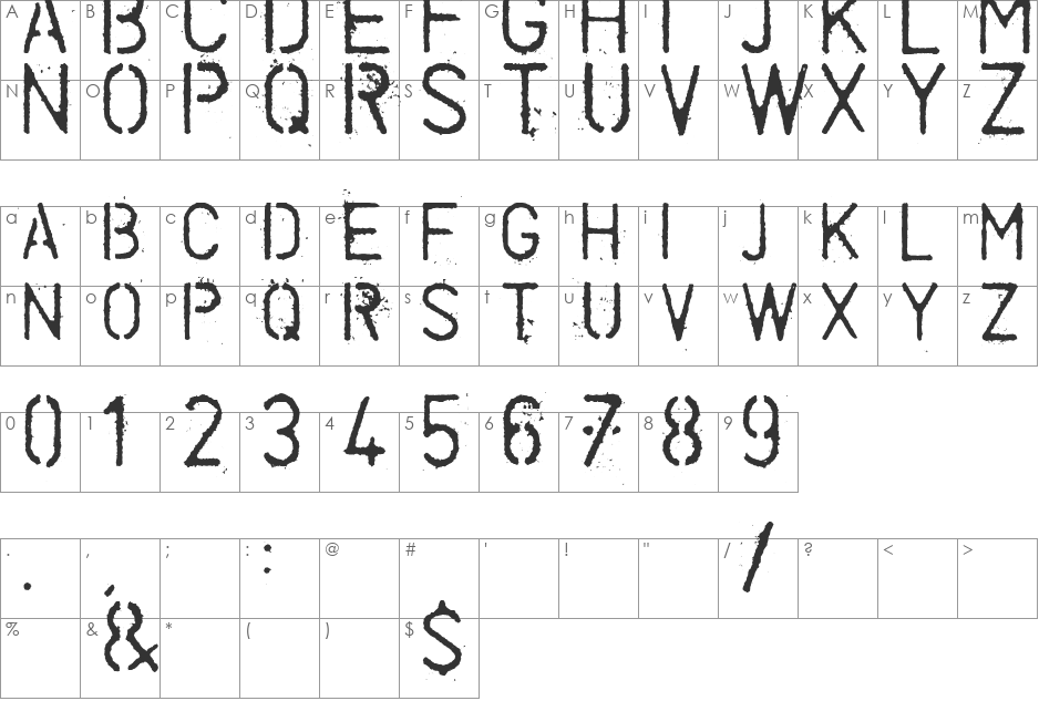 ColdCoffee font character map preview