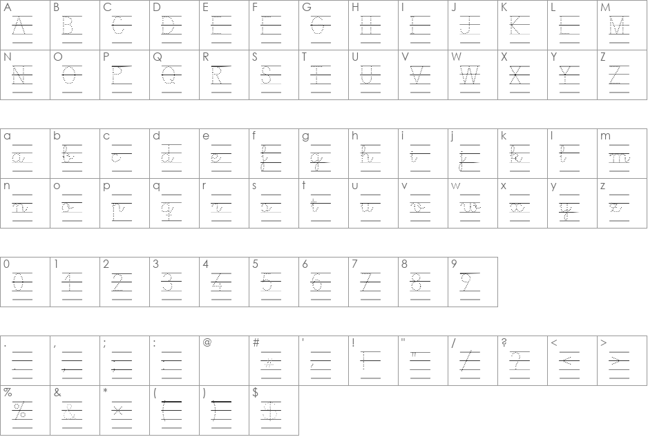 ColeCarreira1 font character map preview