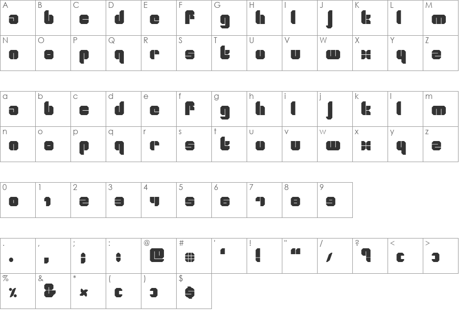 CollageRmxAl font character map preview