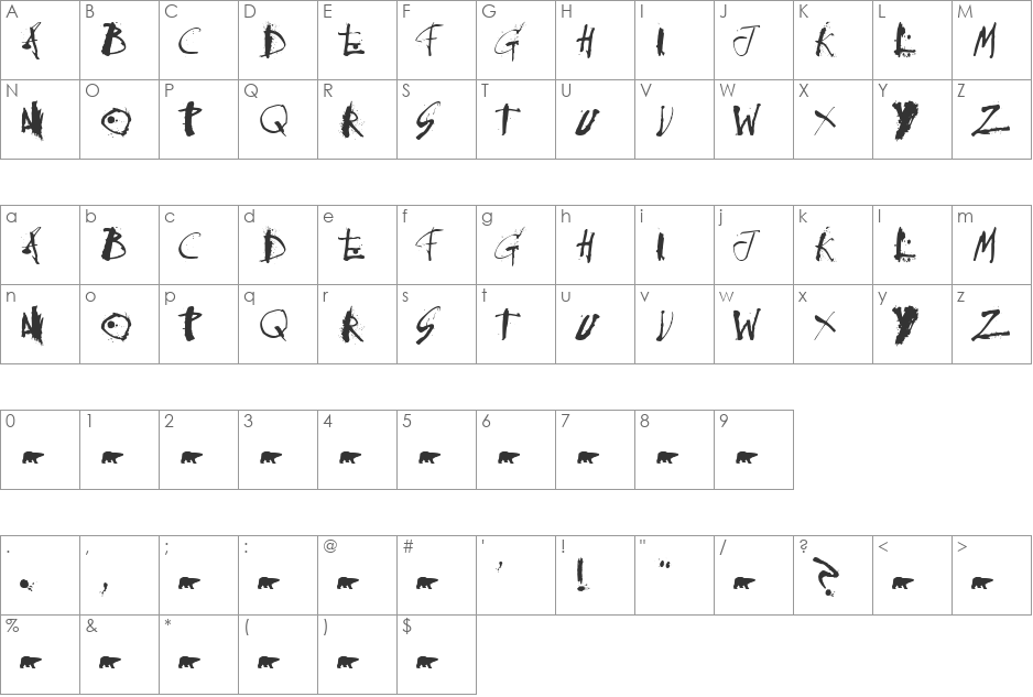 CollateralDamage font character map preview