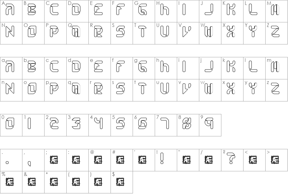 Collective S BRK font character map preview