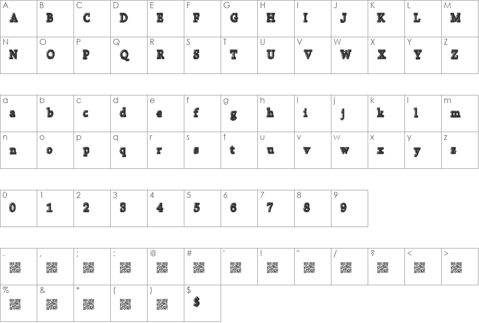 CollegeBytes font character map preview