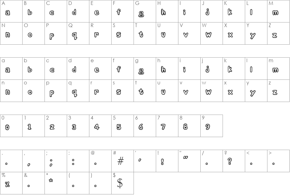 comic andy font character map preview