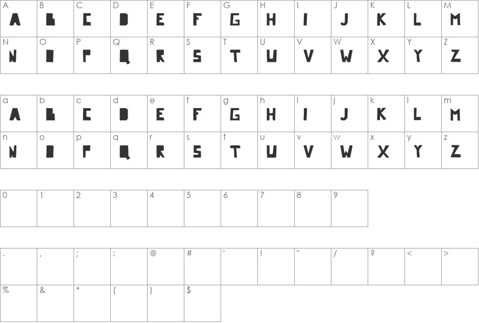Comic Dandy font character map preview