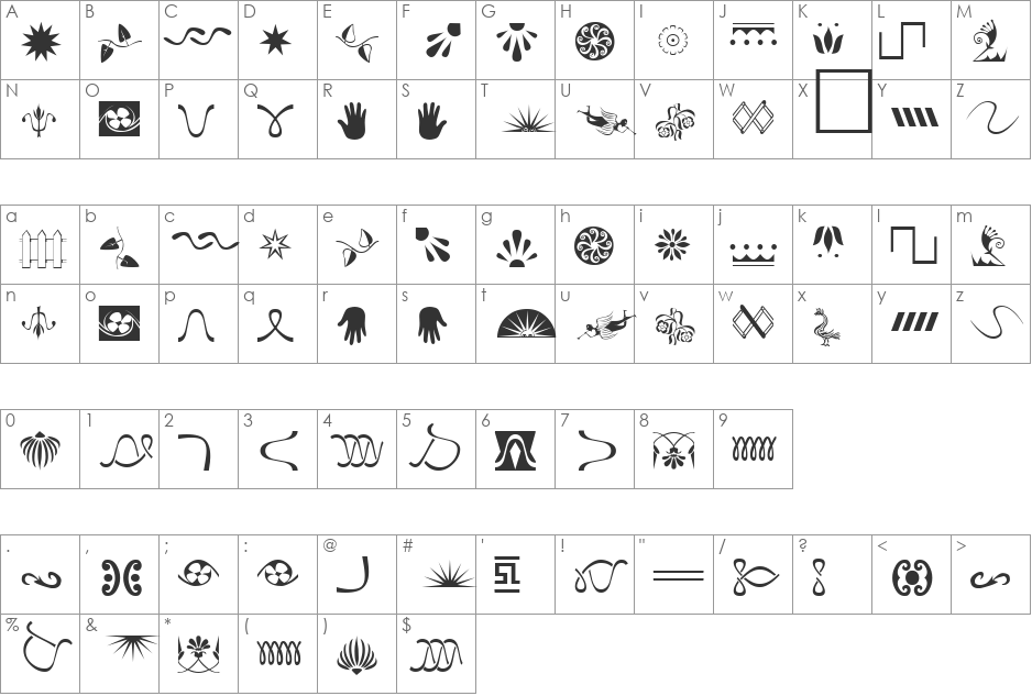 AlbumDrei font character map preview