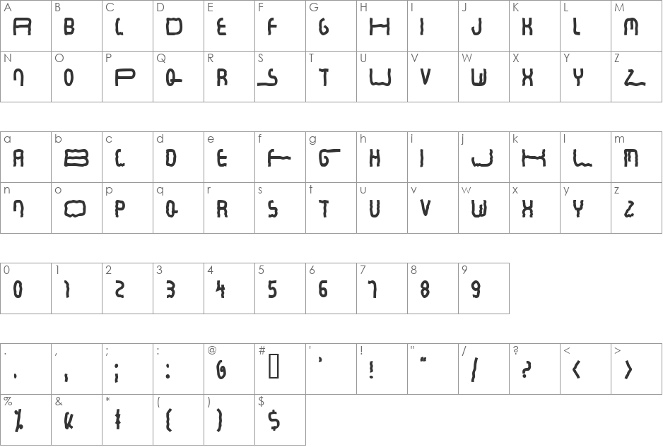 Commerciality font character map preview