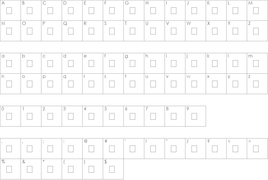 Commodore 64 font character map preview