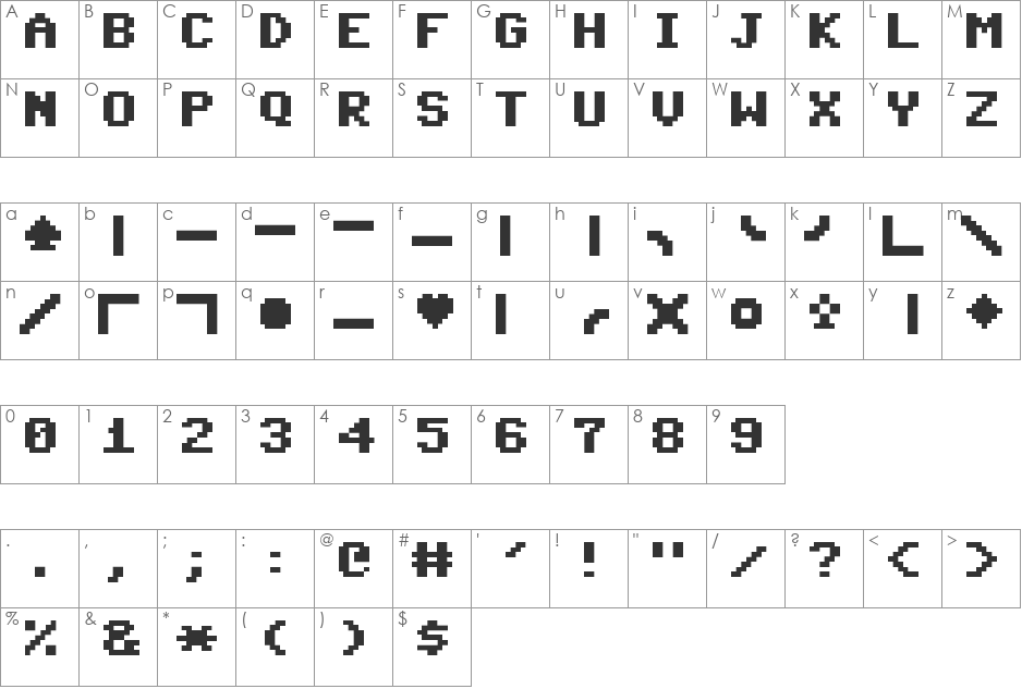 CommodoreServer font character map preview