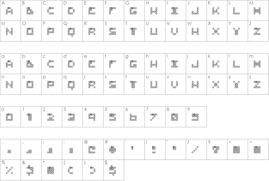 Con Ninguna font character map preview