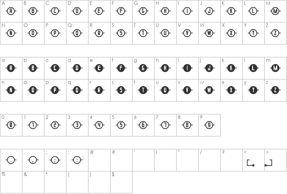 CoNcAdEnAdo St font character map preview