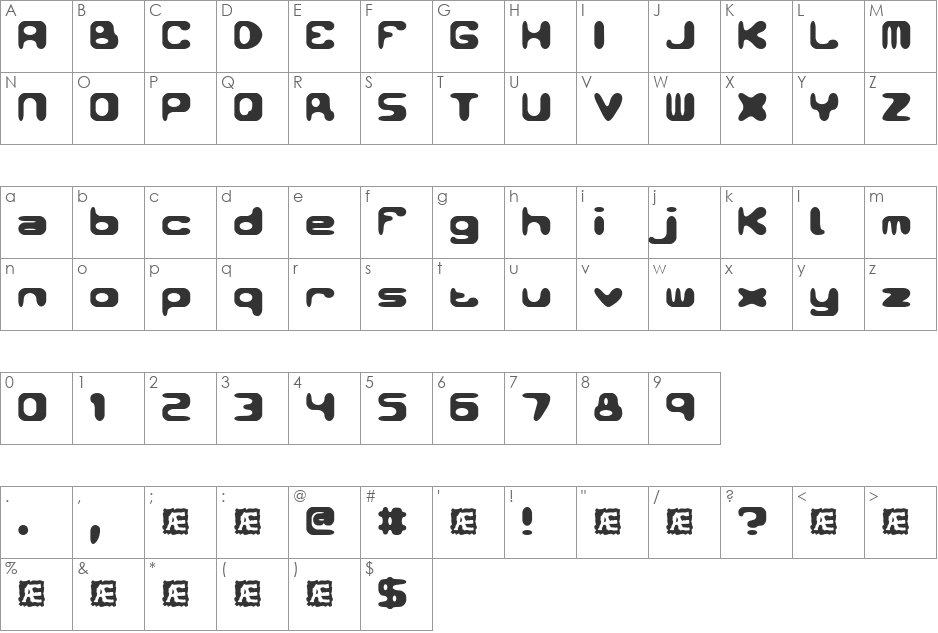 Conduit (BRK) font character map preview
