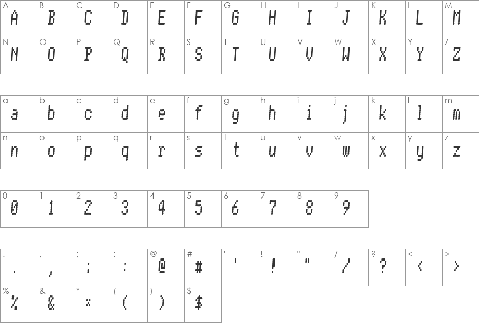 Conman fat font character map preview