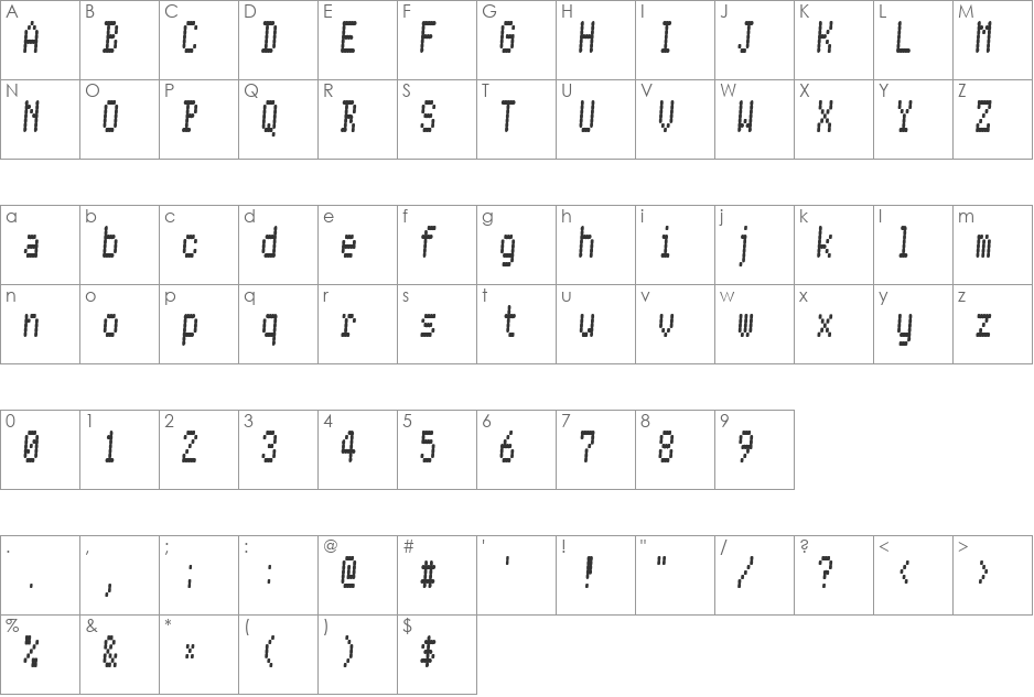 Conman fat font character map preview