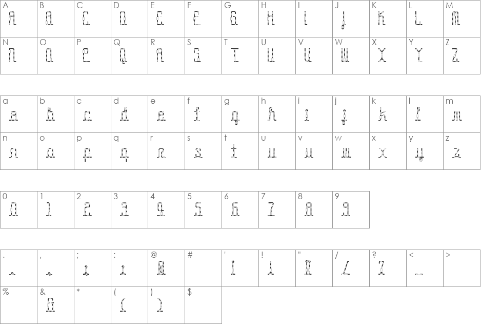 ConnectlineSta font character map preview