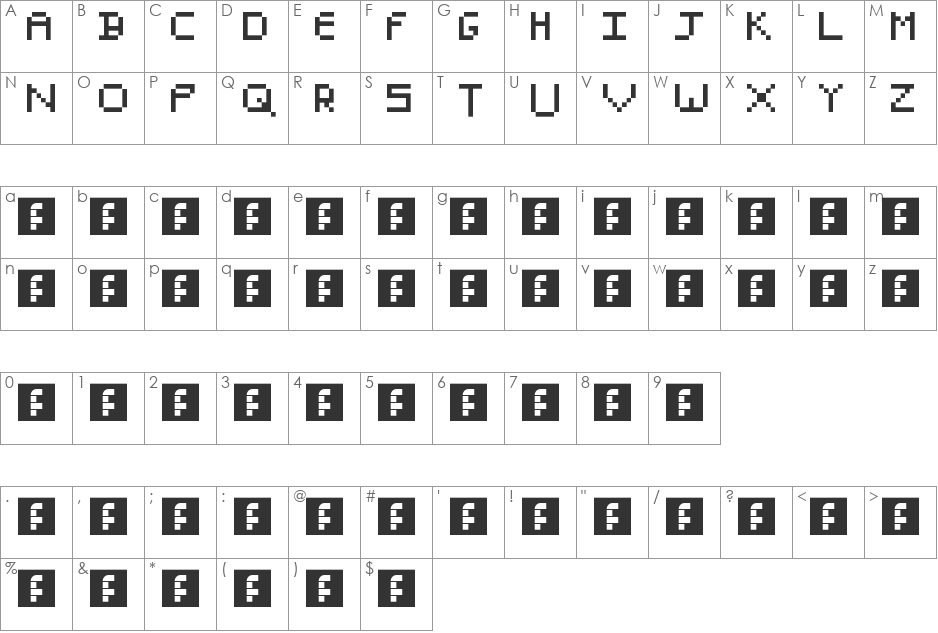 Connor's Epic Font font character map preview