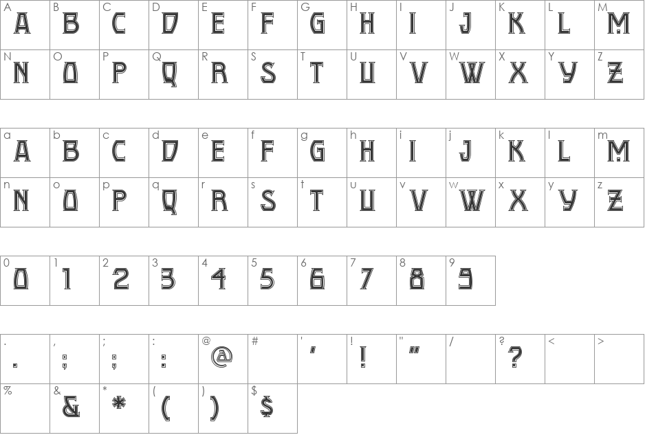 ConquistadormanNF font character map preview