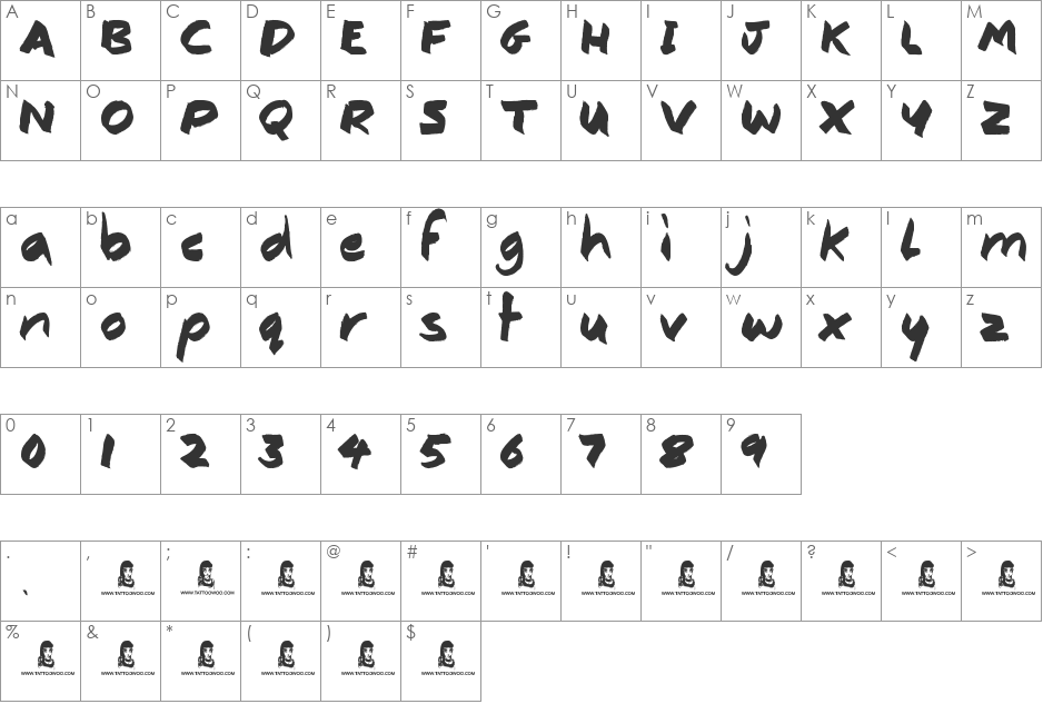 Consistency Measures font character map preview