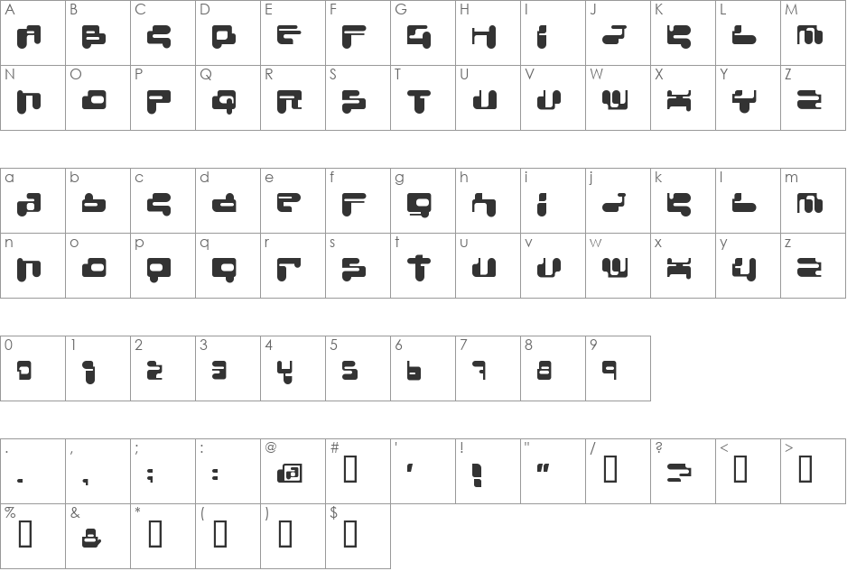 ConsoleRemix font character map preview