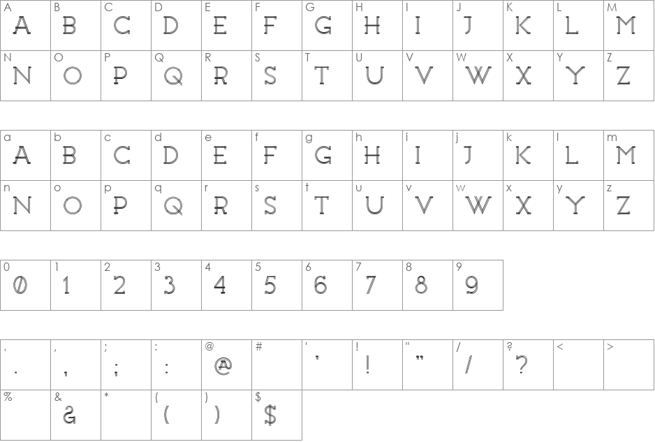 Constrocktion font character map preview