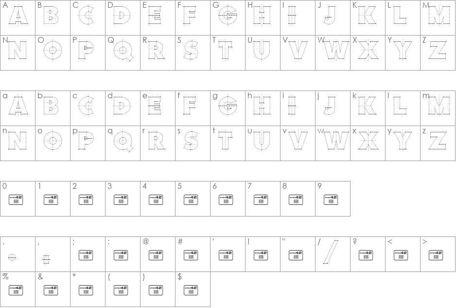 Constructivo Demo font character map preview