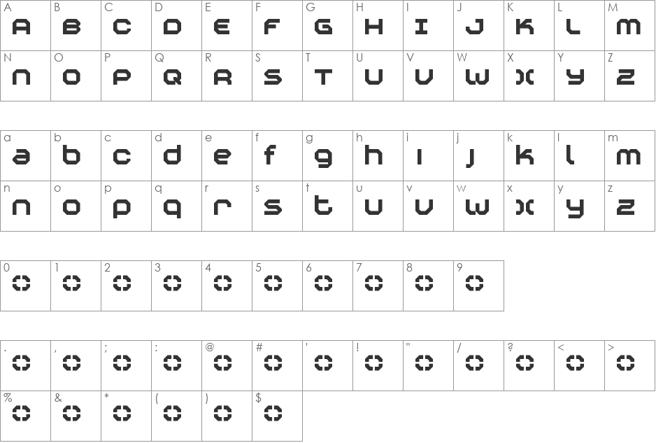 Construktiv font character map preview