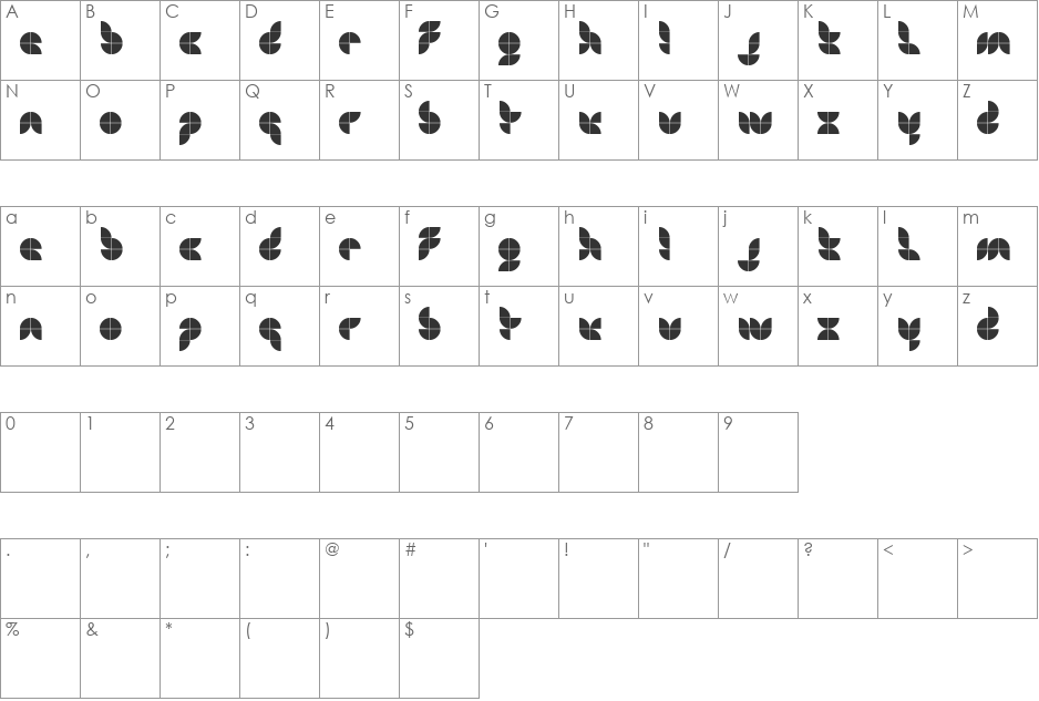 Consume or Die font character map preview