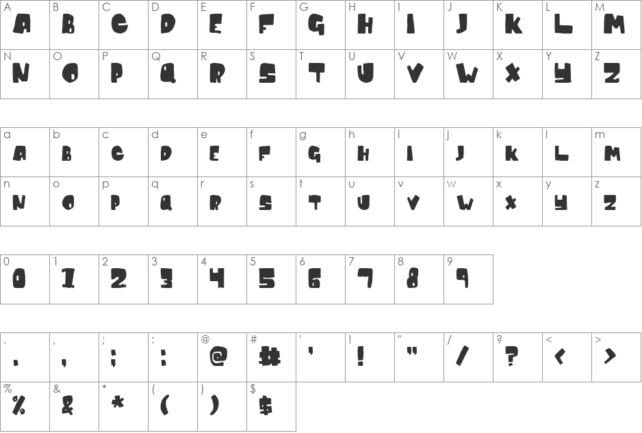 Conventional Wisdom font character map preview