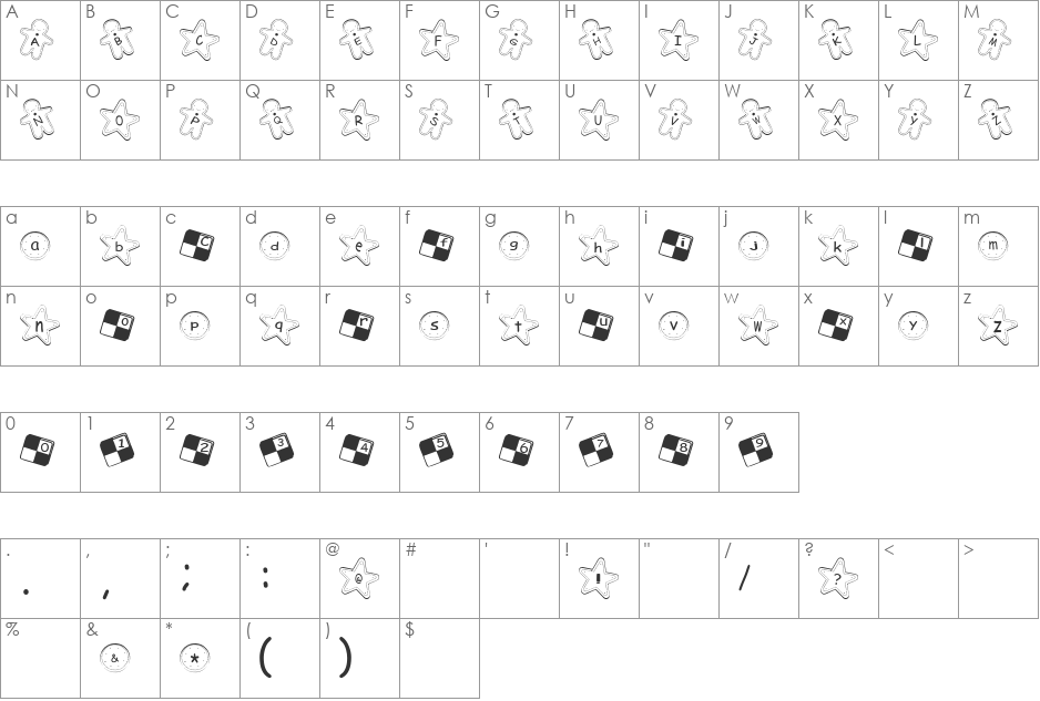 Cookie Font font character map preview