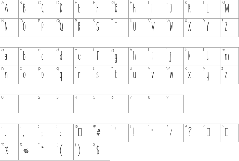 cookies&milk font character map preview