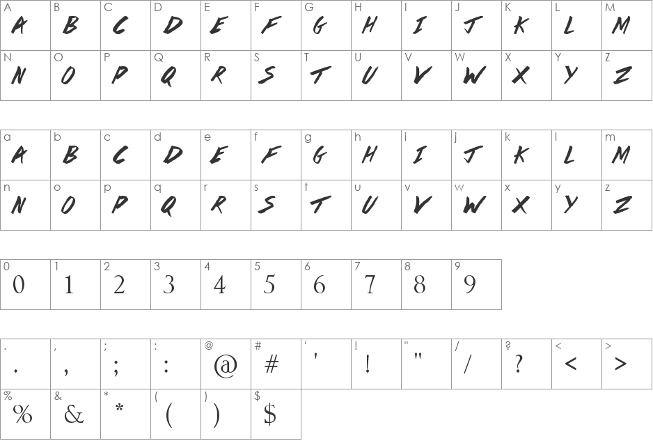 Cool font character map preview