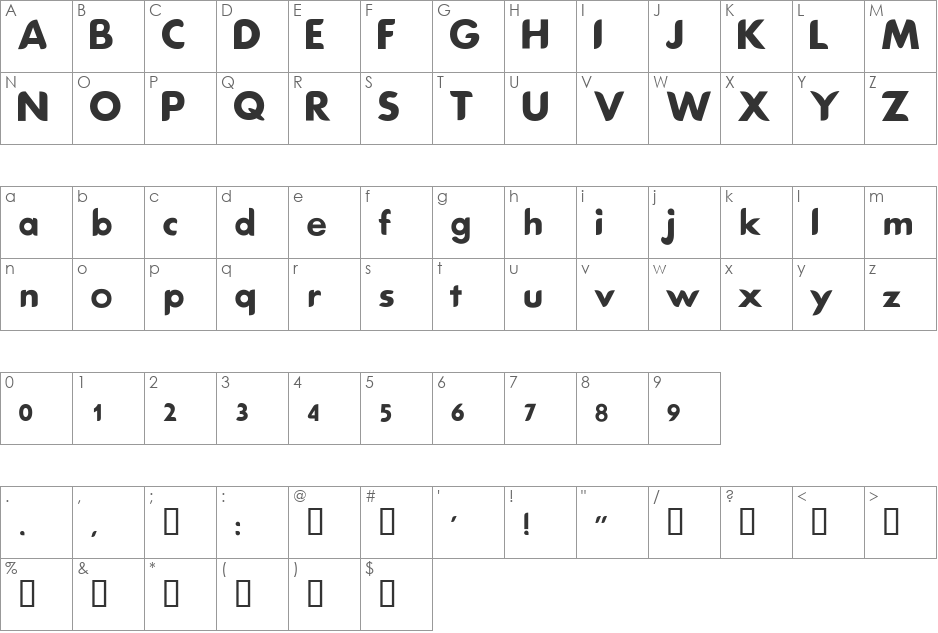 Cool font character map preview