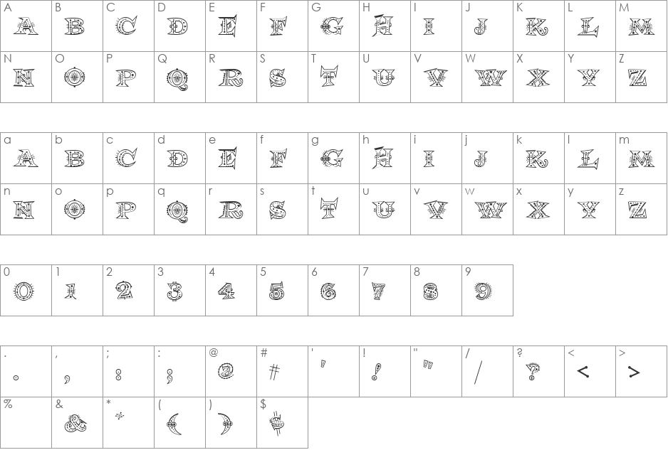 Cool Cat Jim NF font character map preview