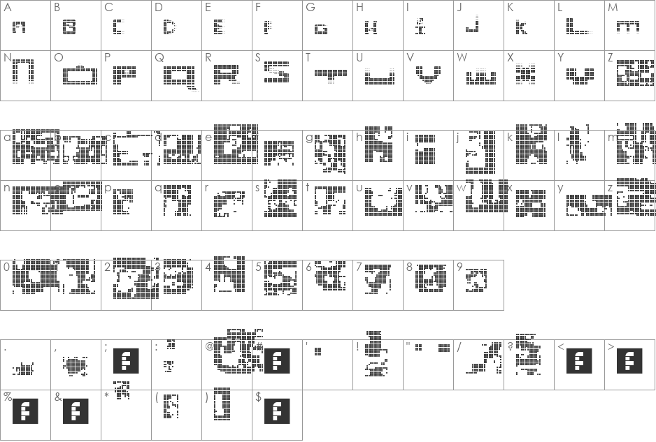cool iris font character map preview