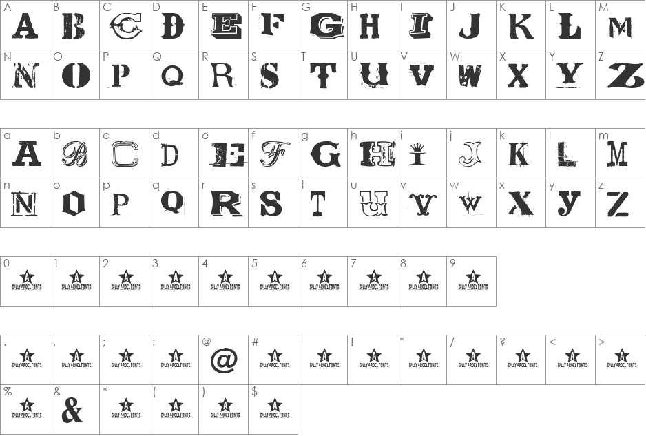 COOLECTOR Copyright (c) 2009 by Billy Argel. All rights reserved. font character map preview