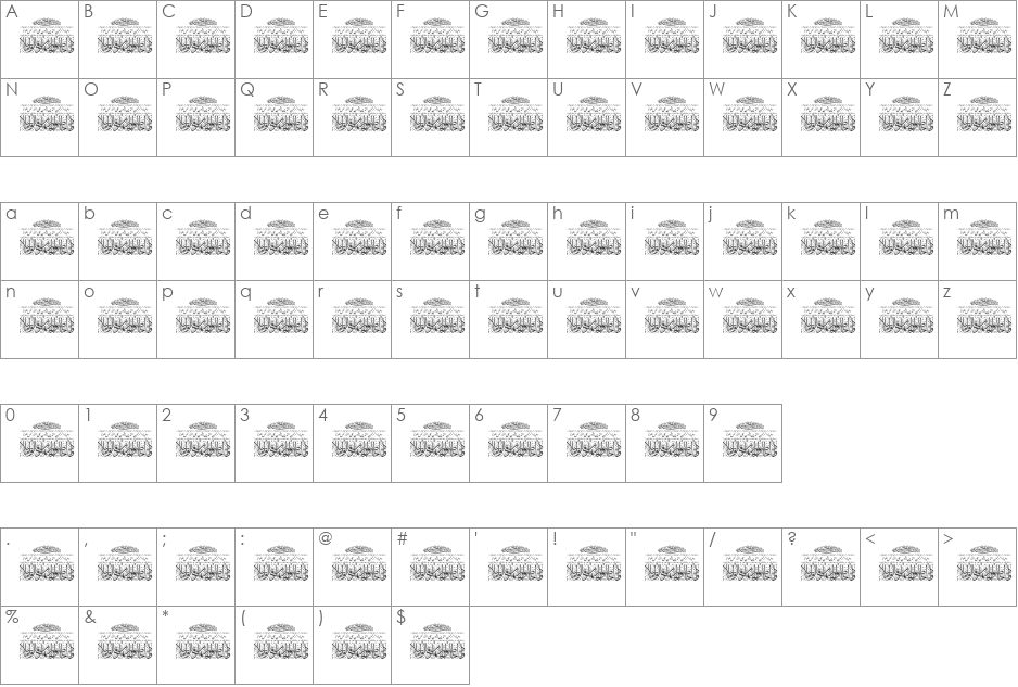 Aayat Quraan_053 font character map preview