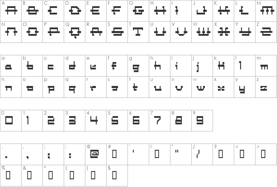 Coot12bit font character map preview