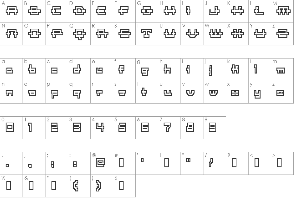 Coot14bit font character map preview