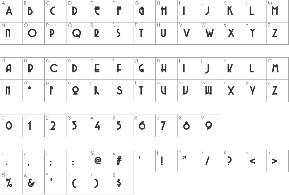 Copasetic NF font character map preview