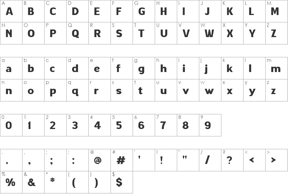 ALEWISDODI font character map preview