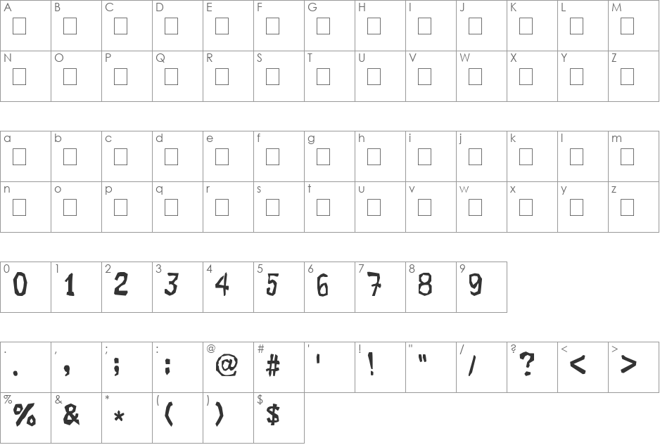 Cordel Capitao Galdino font character map preview