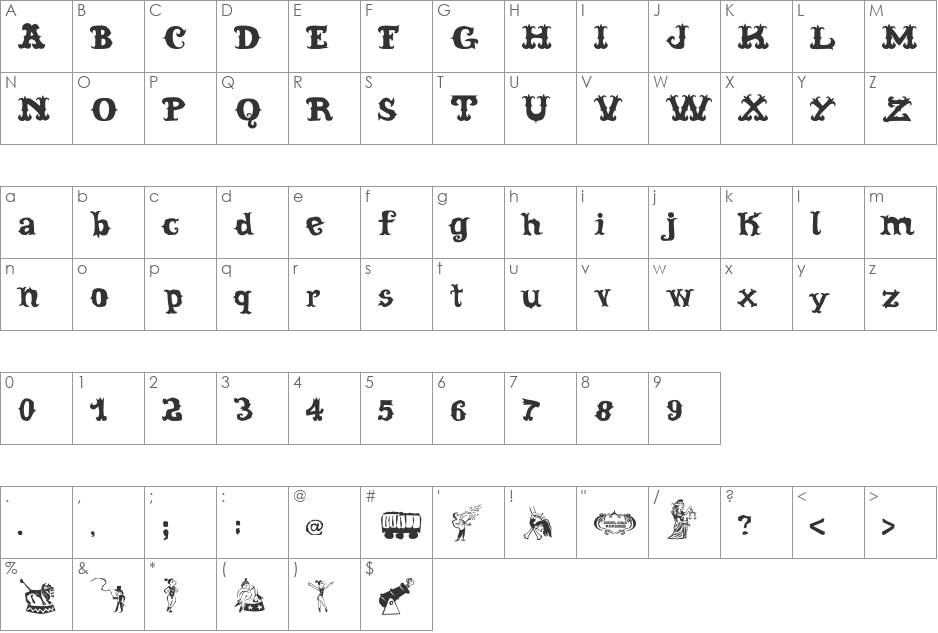 Cordel Circo Mambembe Soft font character map preview