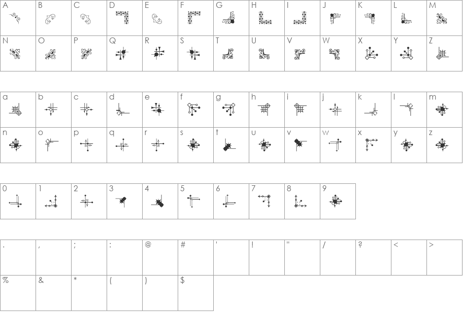 Corn Pop Four font character map preview