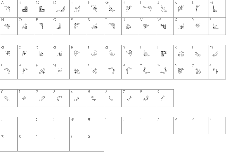 Corn Pop Two font character map preview