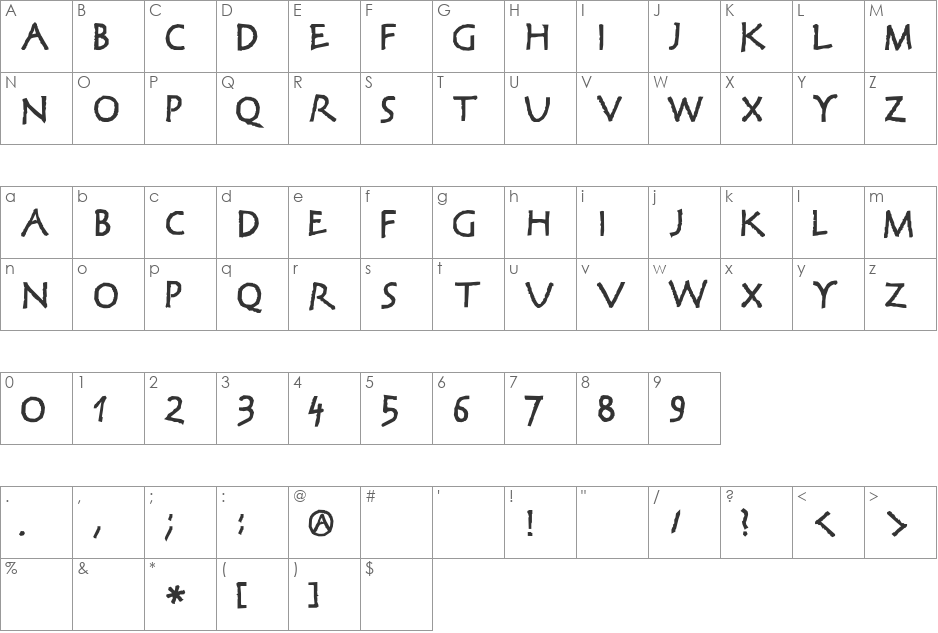 CorrodetClassicaps-Black font character map preview