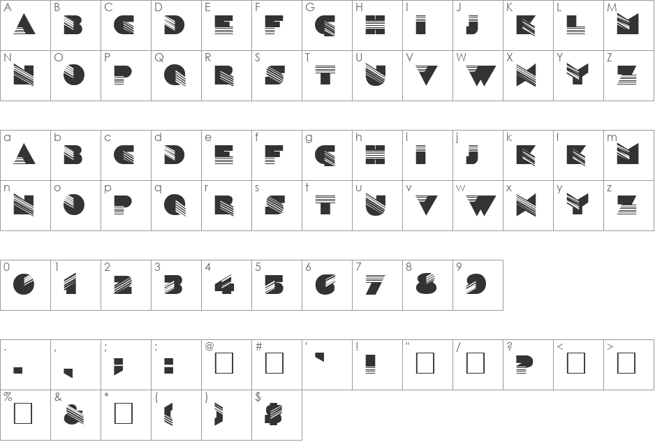 Cosigna font character map preview