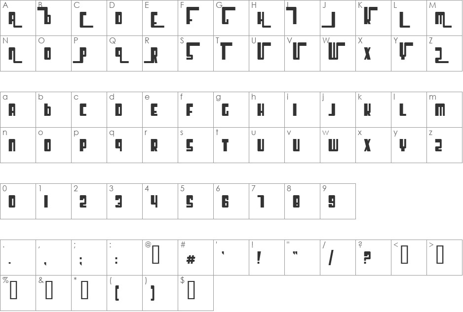 Cosmic Age font character map preview