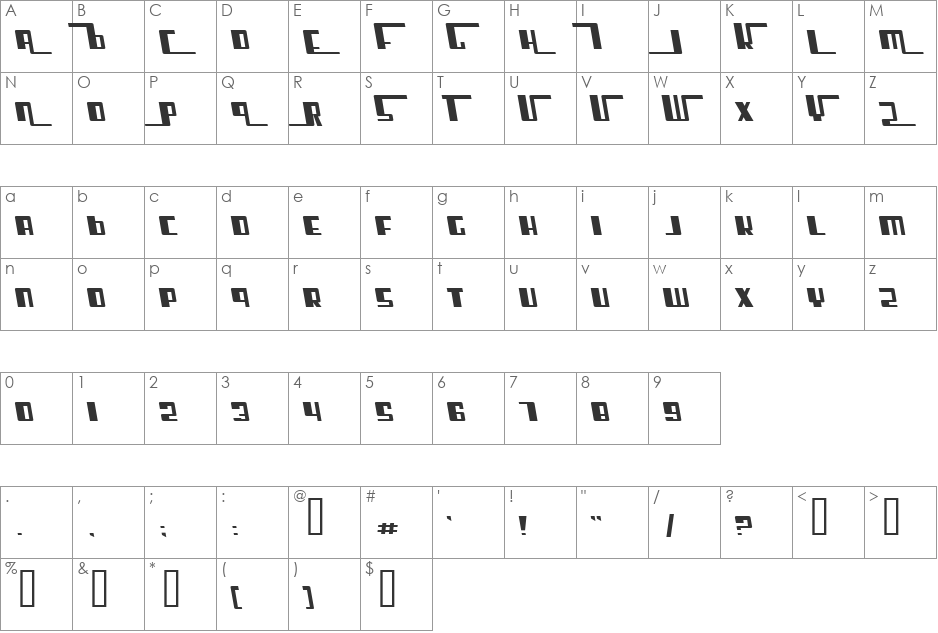 Cosmic Age Extended font character map preview