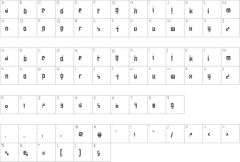 Cosmonaut font character map preview