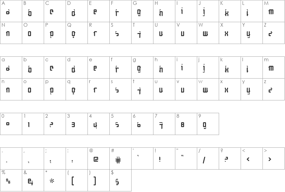 Cosmonaut font character map preview